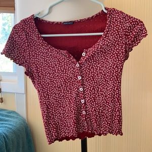 Red brandy floral top